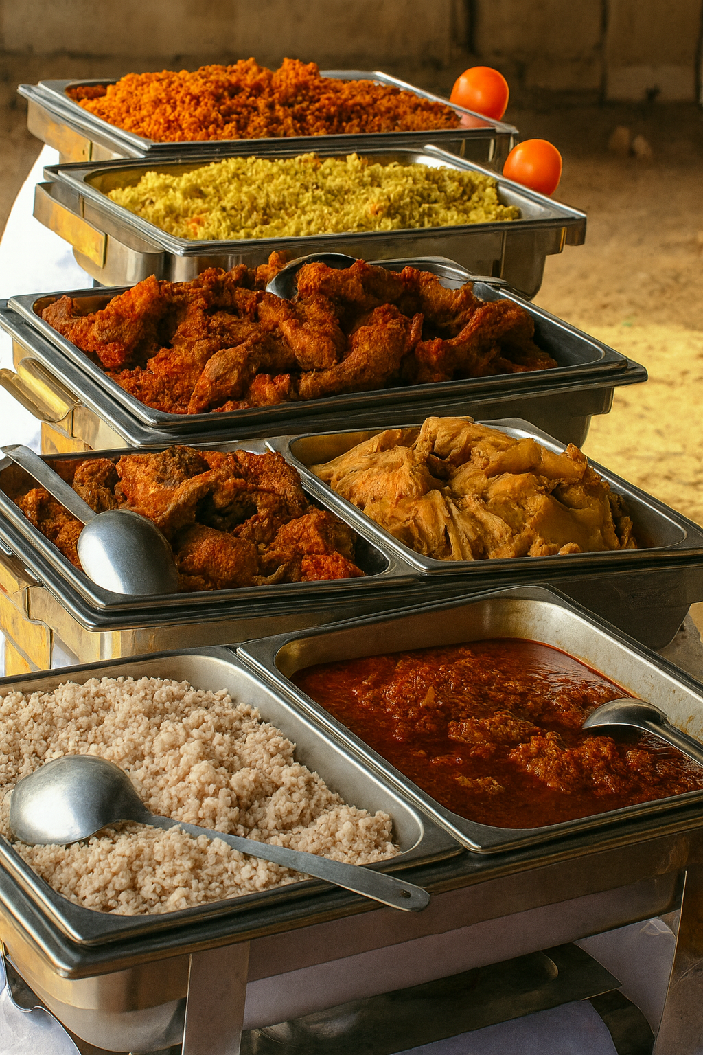 Birthday party catering setup